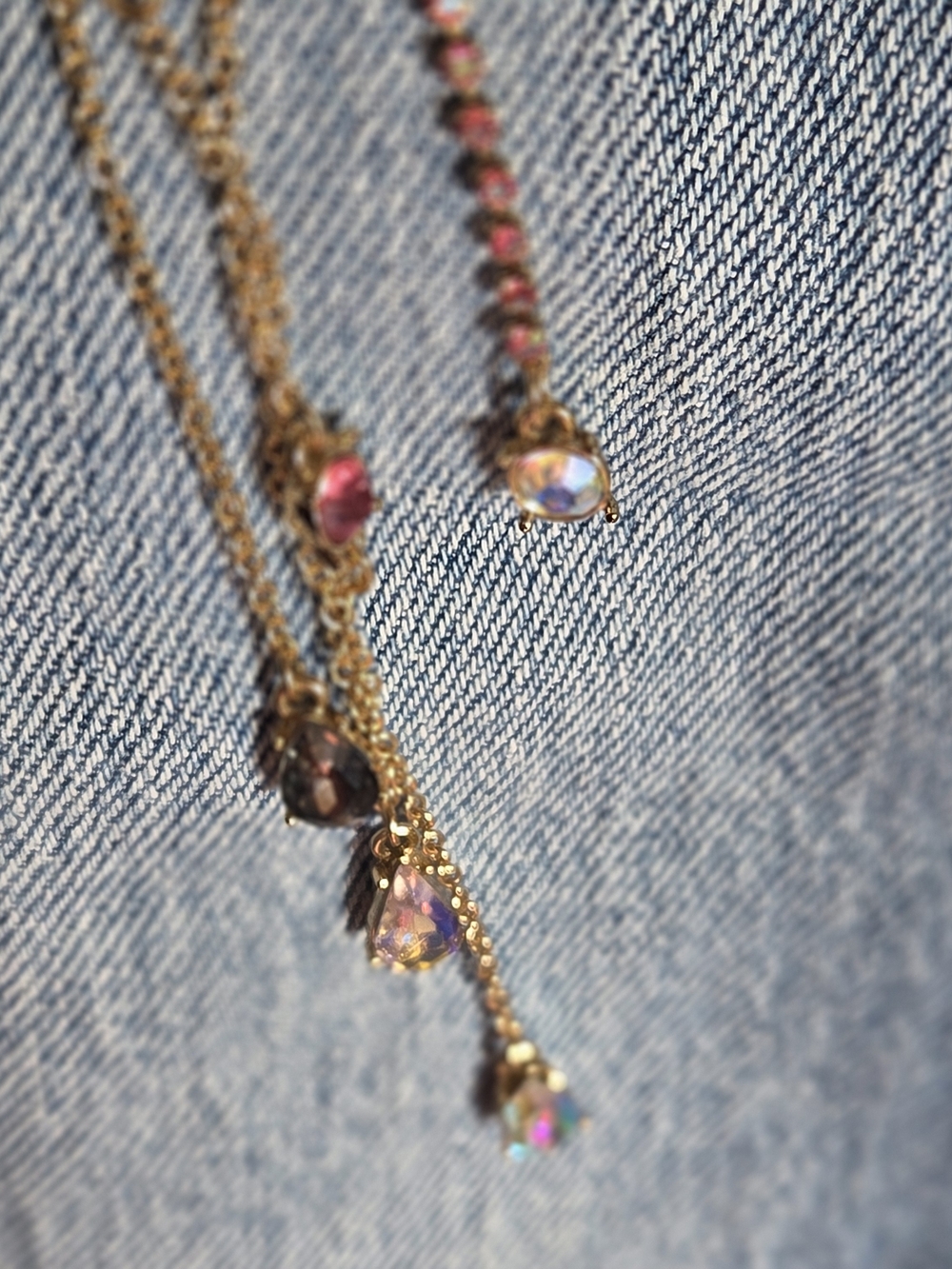 🦋 Betsey Johnson Butterfly Crystal Pendant Necklace - Pink and Gold - Picture 2 of 8